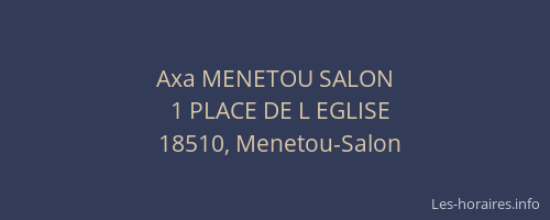 Axa MENETOU SALON