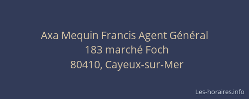 Axa Mequin Francis Agent Général
