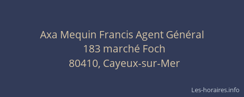 Axa Mequin Francis Agent G&eacute;n&eacute;ral
