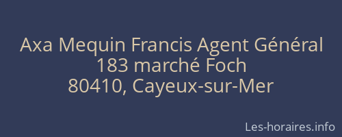 Axa Mequin Francis Agent Général