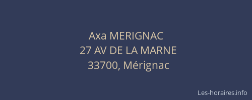 Axa MERIGNAC