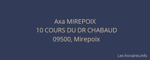 Axa MIREPOIX