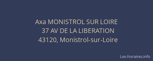 Axa MONISTROL SUR LOIRE