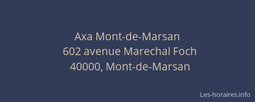 Axa Mont-de-Marsan