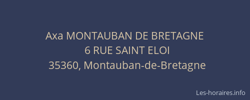 Axa MONTAUBAN DE BRETAGNE