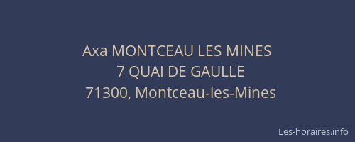 Axa MONTCEAU LES MINES