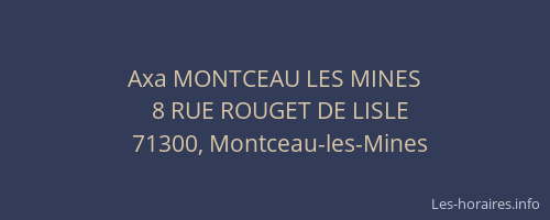 Axa MONTCEAU LES MINES