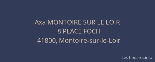 Axa MONTOIRE SUR LE LOIR