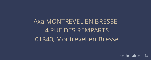 Axa MONTREVEL EN BRESSE