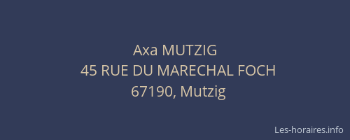 Axa MUTZIG