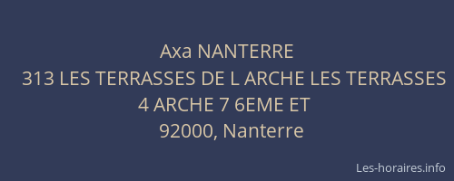 Axa NANTERRE