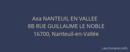 Axa NANTEUIL EN VALLEE