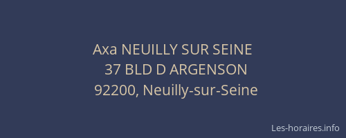 Axa NEUILLY SUR SEINE