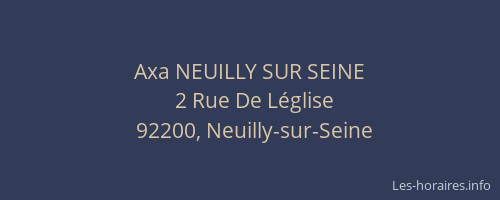 Axa NEUILLY SUR SEINE