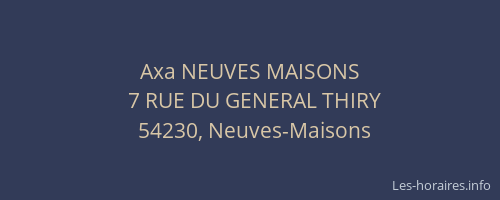Axa NEUVES MAISONS