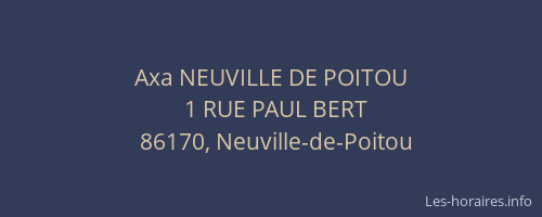 Axa NEUVILLE DE POITOU