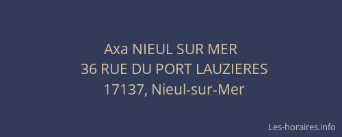 Axa NIEUL SUR MER