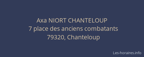 Axa NIORT CHANTELOUP