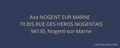 Axa NOGENT SUR MARNE