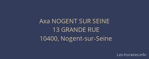 Axa NOGENT SUR SEINE