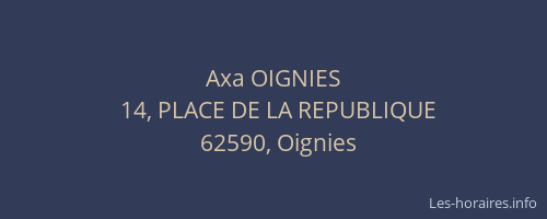 Axa OIGNIES