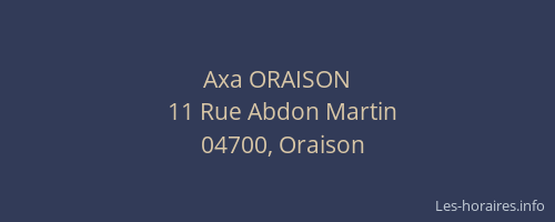 Axa ORAISON