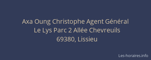 Axa Oung Christophe Agent Général