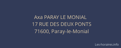 Axa PARAY LE MONIAL