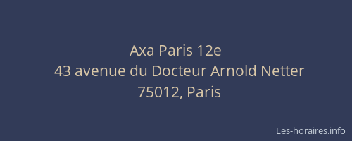 Axa Paris 12e