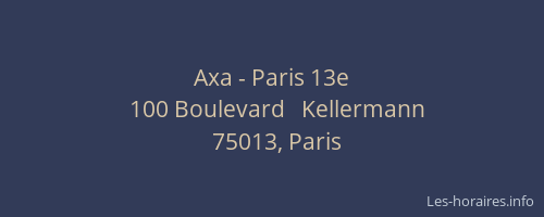 Axa - Paris 13e