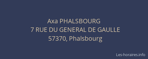Axa PHALSBOURG