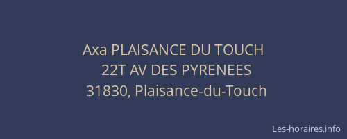 Axa PLAISANCE DU TOUCH