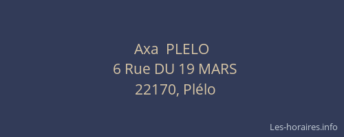 Axa  PLELO