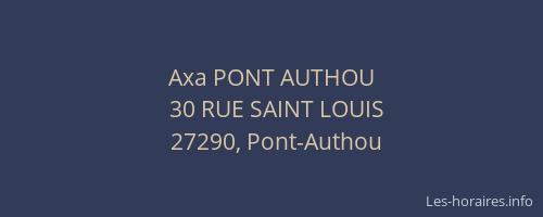 Axa PONT AUTHOU