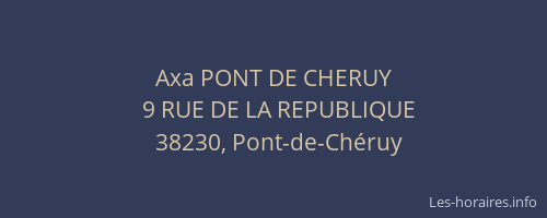 Axa PONT DE CHERUY