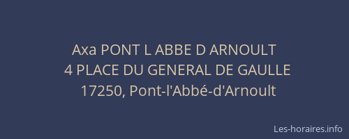 Axa PONT L ABBE D ARNOULT