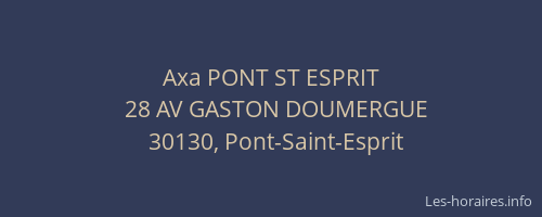 Axa PONT ST ESPRIT