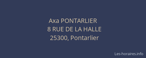 Axa PONTARLIER