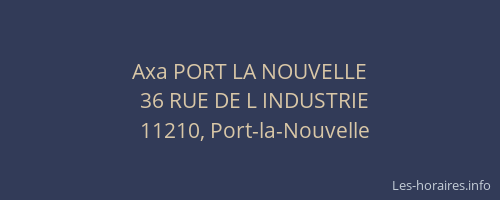 Axa PORT LA NOUVELLE