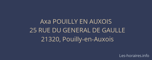 Axa POUILLY EN AUXOIS