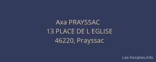 Axa PRAYSSAC