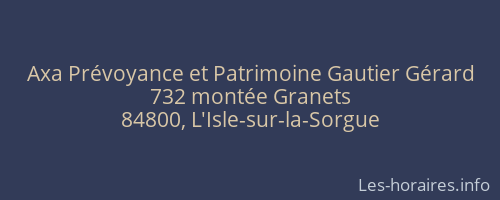 Axa Prévoyance et Patrimoine Gautier Gérard