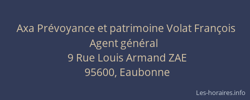 Axa Prévoyance et patrimoine Volat François Agent général