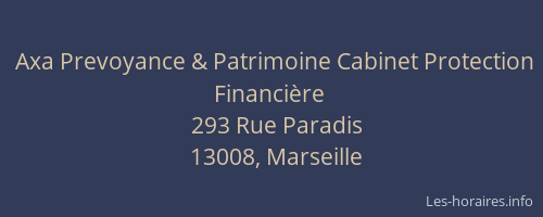 Axa Prevoyance & Patrimoine Cabinet Protection Financière