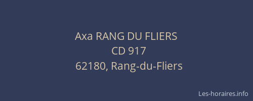 Axa RANG DU FLIERS