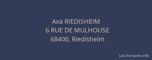 Axa RIEDISHEIM