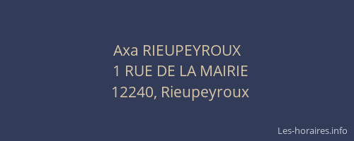 Axa RIEUPEYROUX