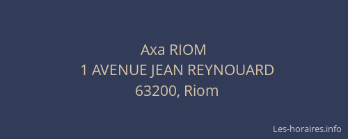 Axa RIOM