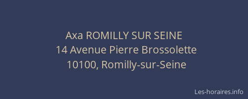 Axa ROMILLY SUR SEINE