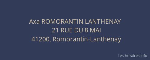 Axa ROMORANTIN LANTHENAY